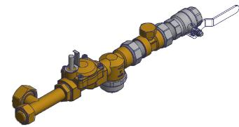 Original EWS three-dimensional illustration of an extinguishing assembly, shown without installation dimensions.