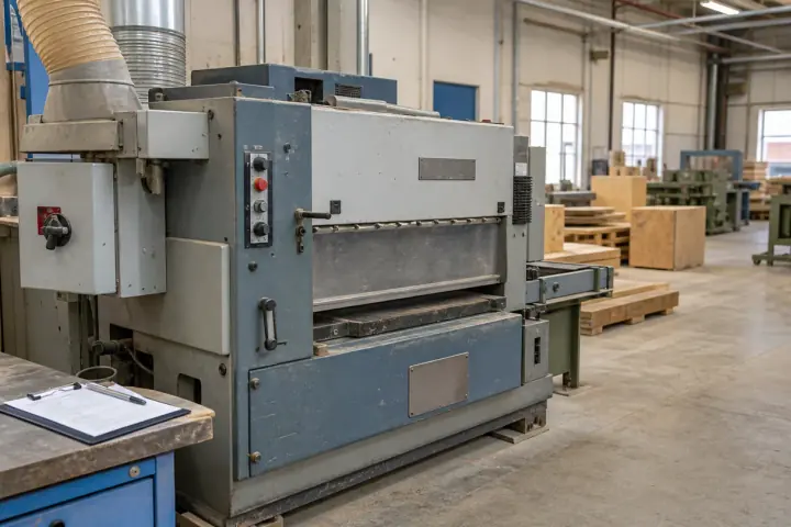 Older wood-processing machine illustrating a documented technical assessment